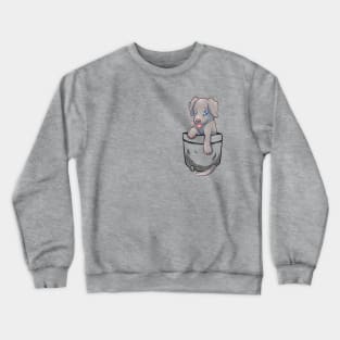 Pocket Cute Weimaraner Dog Crewneck Sweatshirt